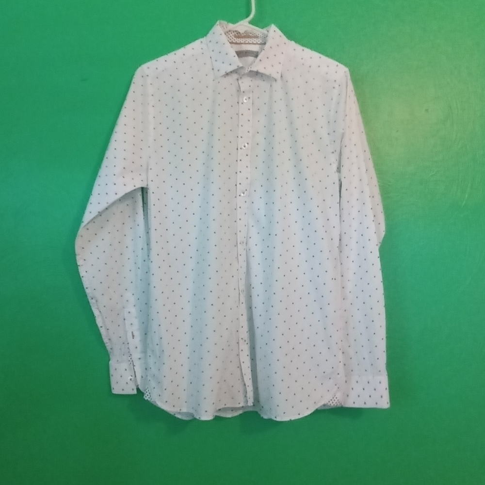 Ted Baker London White Blue Dress Shirt